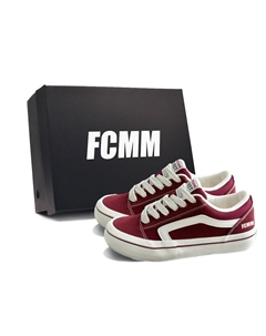 Мужские скейтерские кроссовки низкие черно-бежево-красные винтажный красный, цвет Vintage Red Fcmm