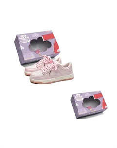 Износостойкие и легкие низкие скейтерские кроссовки унисекс в коробке розовые, цвет Pink 7 sevfun