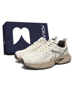 Модные массивные кроссовки Play Series мужские низкие белый, черный, бежевый, коричневый - бежево-коричневый, цвет Beige Brown[Standard Sports Shoe Size] Aokang