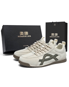 Скользоустойчивые амортизирующие низкие повседневные туфли мужские - бежево-зеленые [в коробке], цвет Beige Green[Box Included] Aokang