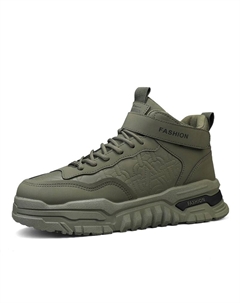 Амортизирующие износостойкие высокие скейтерские кроссовки мужские армейский зеленый, цвет Army Green Tonybear