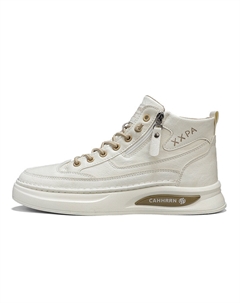 Износостойкие мидтоп скейтборд кроссовки мужские бежевые, цвет Beige Cahhrrn