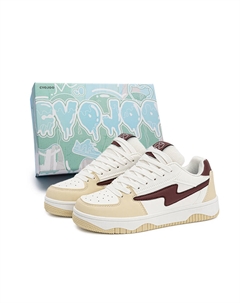 Скользоустойчивые унисекс скейтерские кеды низкие хаки красные, цвет Khaki Red Cvojoo