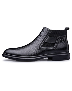 Черные мужские ботинки на 3-сантиметровом каблуке с черным принтом, цвет Black Print Ximo bull