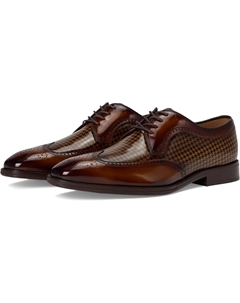 Оксфорды Sullivan Wingtip, цвет Mahogany Brush-off Houndstooth Calfskin Johnston & murphy