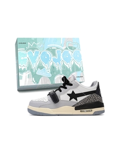 Скользоустойчивые низкие скейтерские кроссовки унисекс бело-королевского синего цвета, цвет White Royal Blue Cvojoo