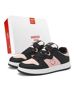 Низкие скейтборд-кроссовки унисекс черные Pink-Box, цвет Black Pink-Box Miniso