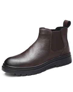 Короткие челси ботинки мужские коричневые на флисовой подкладке, цвет Brown Fleece-Lined Kachilang