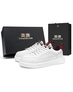 Данк серия противоскользящие износостойкие легкие дышащие увеличивающие рост низкие скейтборд кроссовки мужские белый красный коробка, цвет White Red Box Aokang