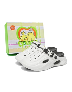 Клоги унисекс белые черные коробка, цвет White Black Box Budding bear