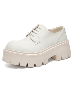 Парижские дерби туфли унисекс британский стиль высота увеличение 5 см комфортные универсальные модные туфли с увеличенным носком белые женские, цвет White Women's V05