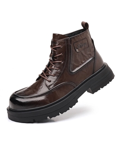 Берцы с овчиной до щиколотки 3 см коричневые, цвет Brown Fleece-Lined Ximo bull