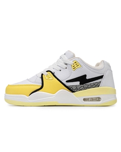 Скользоустойчивые износостойкие мидтоп скейтборд кроссовки унисекс - лимонно-белые, цвет Lemon White 15 mins