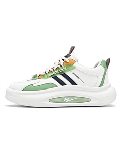 Повседневные кроссовки мужские низкие бело-зеленые Binary