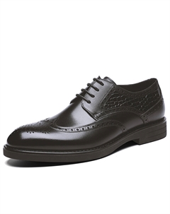 Туфли мужские черные с кофейной флисовой подкладкой Weishibangwei