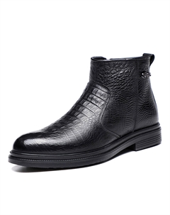 KAQIAODI Ботинки на щиколотку мужские черные, черные с утеплителем Cachiotti