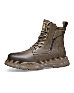 Ботинки Short Martin мужские коричневые, стеганые хаки Cachiotti