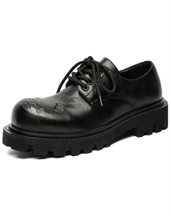 Повседневные кожаные туфли мужские черные с потайным клином, цвет Black Hidden Wedge Weishibangwei