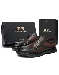 Мужские туфли для костюма низкие черно-коричневые коричневые [в коробке], цвет Brown[Box Included] Aokang