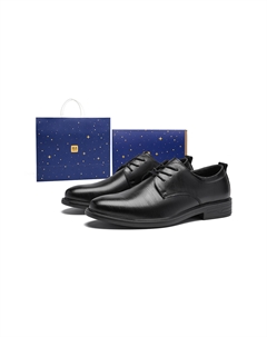 Мужские туфли черные на низком каблуке с эффектом увеличения роста Hla