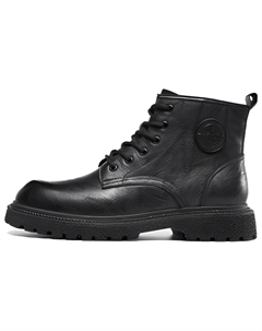 Ботинки Мартин мужские удлиненные до щиколотки, черные (на флисовой подкладке) Harson