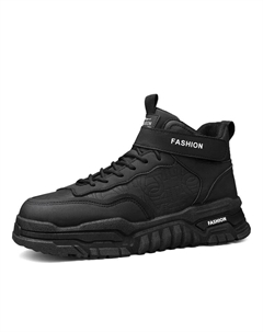 Амортизирующие износостойкие высокие скейтерские кроссовки мужские - черные, цвет Black Tonybear