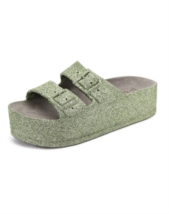 Слипоны унисекс с блестками хаки, с блестками винтажный розовый, с блестками нюд - с блестками хаки, цвет Shimmer Khaki Cacatoès