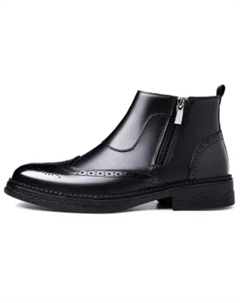 Черные мужские угги на платформе с черным мехом, цвет Black Fleece Bage