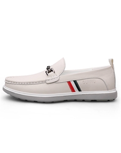 Мокасины мужские черно-белые, цвет White Dunnu