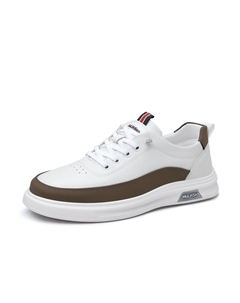 Низкие повседневные мужские туфли бело-коричневые, цвет White Brown Mulinsen