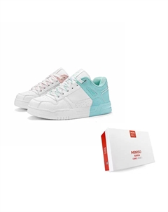 Низкие скейтерские кроссовки унисекс - разноцветные бело-сине-розовые, цвет Mismatched White Blue Pink Miniso