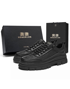 Майлард серия принтованные роскошные эластичные скейтбордские ботинки рабочие ботинки мужские эксклюзивная коробка - черный [Коробка], цвет Black[Box] Aokang