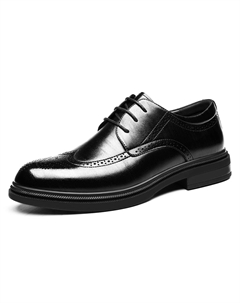 Мужские повседневные кожаные туфли черные низкие на подошве для увеличения роста, цвет Black[Height Increasing] Chint