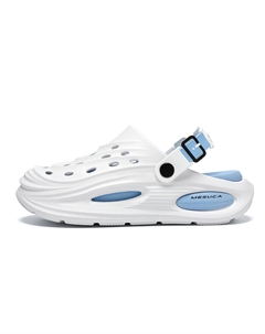 Речные треккинговые садовые сабо с закрытым носком мужские бело-голубые, цвет White Blue Mesuca