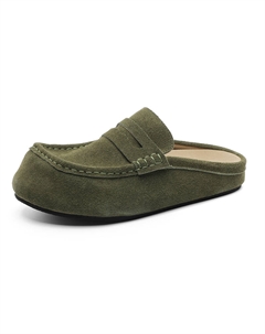 Закрытые тапочки мужские оливкового цвета, цвет Olive Green Weishibangwei