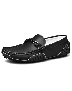 Мокасины мужские черно-белые - черные 3330-Сяо Чжи, цвет Black 3330-Xiao Zhi King jinmai