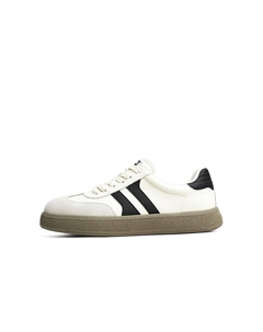 Абразивостойкие мужские скейтерские кеды лоу-топ бело-черные, цвет White/Black Red dragonfly