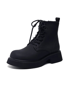 Мотоциклетные ботинки короткие до середины икры Мартин 5 см мужские черные британский винтаж черные на флисовой подкладке, цвет Black Fleece-Lined V zero five