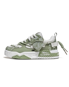 Антискользящие износостойкие низкие скейтерские кроссовки мужские бело-зеленые, цвет White Green Fcmm