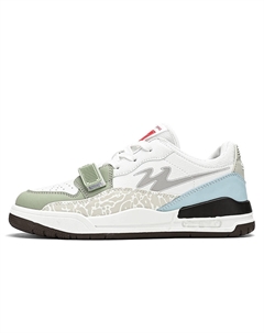 Мужские легкие противоскользящие скейтерские кеды с защитой от истирания бело-зеленые, цвет White Green Binary