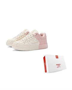 Низкие скейтерские кроссовки унисекс бежево-розовые, цвет Beige Pink Miniso