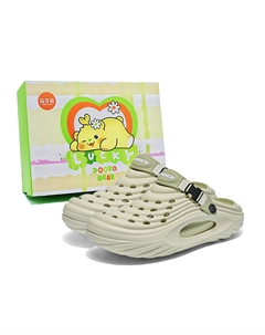 Клоги унисекс бежево-зеленые {упаковка}, цвет Beige Green { Box } Budding bear