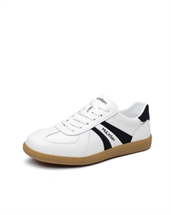 Мужские низкие кеды бело-черные, цвет White Black Mulinsen