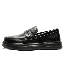 Мужские лоферы черные с потайной платформой, цвет Black Hidden Wedge Weishibangwei