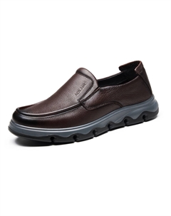 Повседневные кожаные туфли мужские низкие коричневые, цвет Brown Aokang