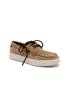 Легкие мокасины из гибридной замши и кожи-лодочки, бежевый Tommy hilfiger