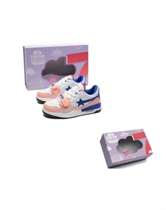 Низкие скейтерские кроссовки унисекс бело-розово-голубые, цвет White Pink Blue 7 sevfun