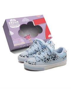 Износостойкие легкие низкие скейтерские кроссовки с эффектом увеличения роста унисекс - леопардовый принт синий, цвет Leopard Print Blue 7 sevfun