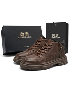 Мужские ботинки Martin черно-коричневые, цвет Black Brown[Box]Standard Sports Shoe Size Aokang