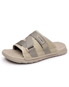 Полиуретановые противоскользящие амортизирующие шлепанцы мужские - хаки, цвет Khaki Kung fu partners